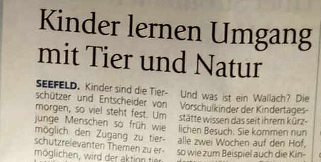 Kinder lernen Umgang mit Tier und Natur 