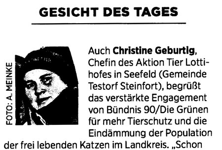 Gesicht des Tages – Christine Geburtig