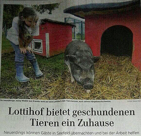 "Der aktion tier Lottihof bietet geschundenen Tieren ein Zuhause"