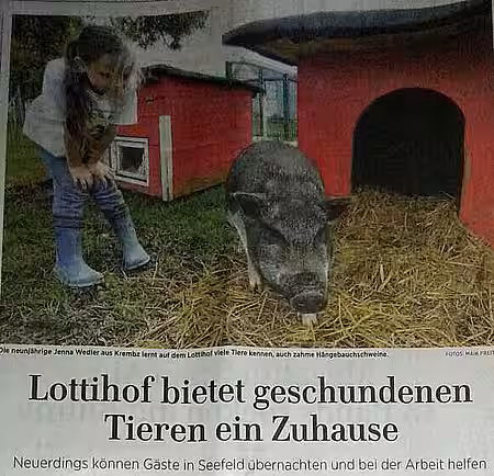"Der aktion tier Lottihof bietet geschundenen Tieren ein Zuhause"