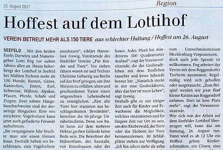 "Hoffest auf dem aktion tier Lottihof"