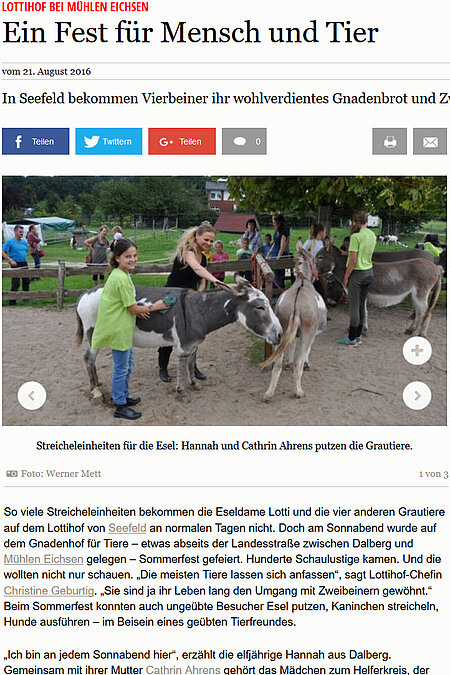 "Ein Fest für Mensch und Tiere"