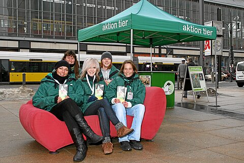 Mitarbeiter der Öffentlichkeitsarbeit von aktion tier e.V.